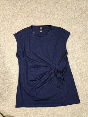 Jones New York Navy Side-Tie Sleeveless Top